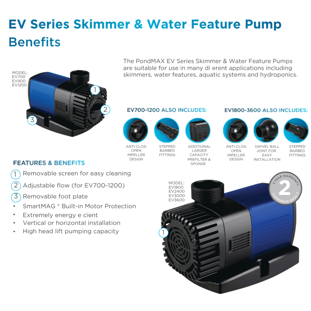 EV Series Skimmer & Water Feature Pump