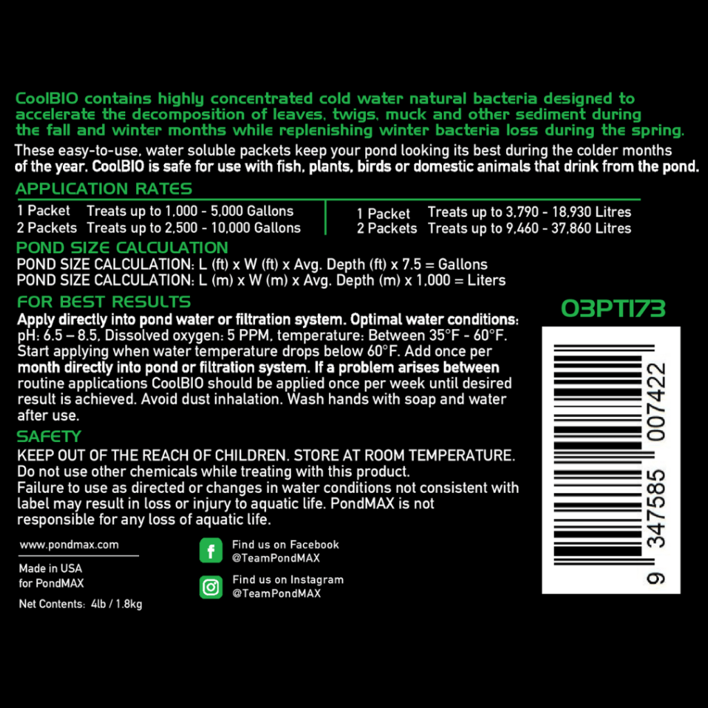 CoolBIO, Cold Water Bacteria Booster